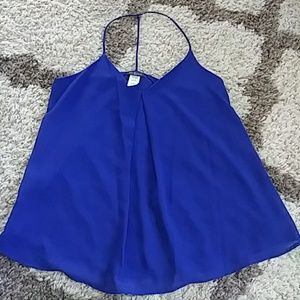 LA Scala cobalt blue t-strap blouse NWT